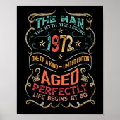 De Man Myth Legend 1972 was perfect 50th Bday Poster (Voorkant)