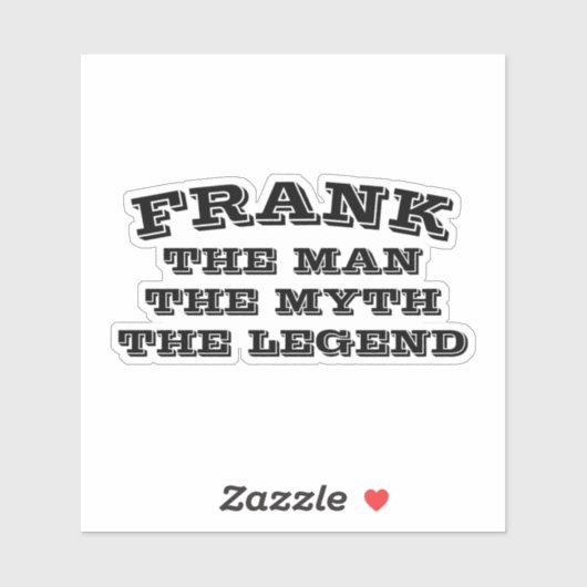De man myth legende aangepaste naam vinyl sticker (Vel)