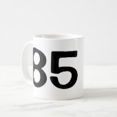 De man myth legende mok voor 85th Birthday mannen (Voorkant links)
