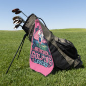 De Man Mythe Golf Legende Grappige Flamingo Golf Golfhanddoek (Groen)