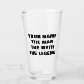 De man mythe legende gepersonaliseerd bierglas cad glas (Voorkant)