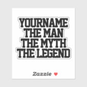 De man mythe legende gepersonaliseerde kus-cut vin sticker (Vel)
