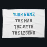 De man mythe legende keukenhanddoeken voor mannen<br><div class="desc">De man mythe legende keukenhanddoeken voor mannen. Grappig keuken-/kookcadeauidee voor mannen. Verrassende vader,  oom,  opa,  broer,  vriend enz.  cadeautjes met aangepaste naam. Persoonlijke cadeaus voor hem.</div>