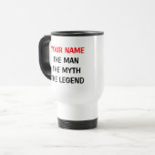 De man mythe legende reisbeker | Personaliseerbaar (Voorkant links)