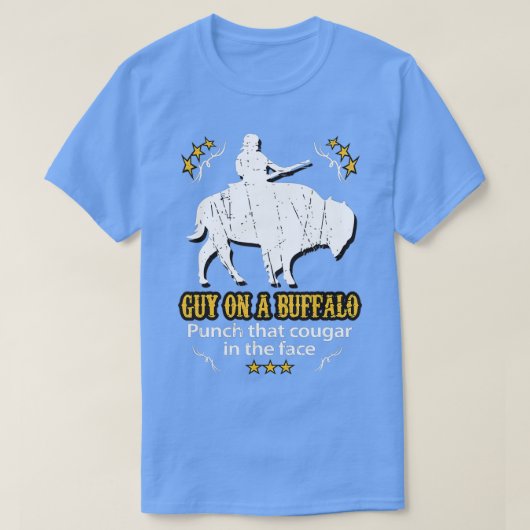 De man op een Buffalo _ Punch die Cougar in het ge T-shirt (Design voorkant)