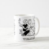 De man slaapt in slaap om energie te besparen koffiemok (Voorkant rechts)