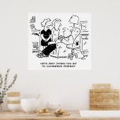 De man slaapt in slaap om energie te besparen poster (Keuken)