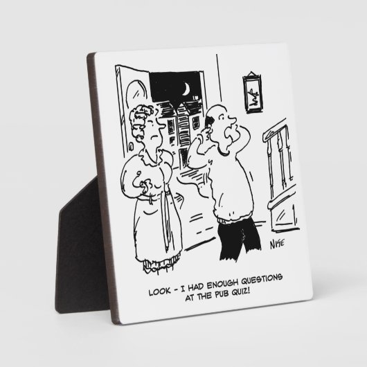 De man wil niet ondervraagd worden. grappig fotoplaat (Voorkant)