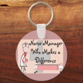 De Manager van de verpleegster die een Verschillen Sleutelhanger (Voorkant)