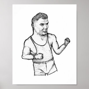 De Manassa Mauler: met de hand getekende Jack Demp Poster