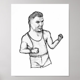 De Manassa Mauler: met de hand getekende Jack Demp Poster