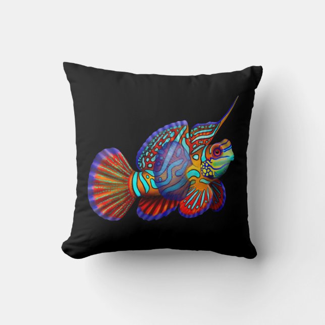 De Mandarijn Goby Dragonet Fish Pillow Kussen (Voorkant)