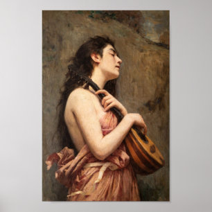 De Mandoline Speler door Alexandre Jacques Chantro Poster