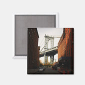 De Manhattan Bridge, een Uitzicht op straat Magneet (Voorkant / Achterkant)