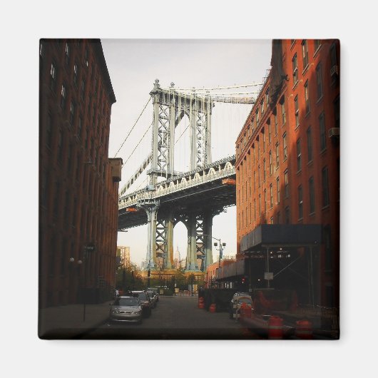 De Manhattan Bridge, een Uitzicht op straat Magneet (Voorkant)