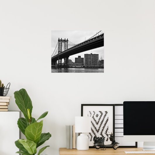 De Manhattan Bridge in New York City Poster (Thuiskantoor)
