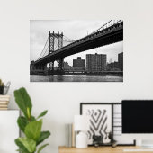 De Manhattan Bridge in New York City Poster (Thuiskantoor)