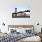 De Manhattan Bridge over de East River Canvas Afdruk (Insitu (Slaapkamer))