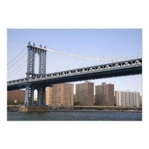 De Manhattan Bridge over de East River Foto Afdruk