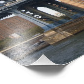 De Manhattan Bridge over de East River Foto Afdruk (Hoek)