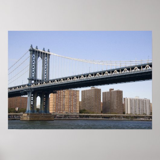 De Manhattan Bridge over de East River Poster (Voorkant)