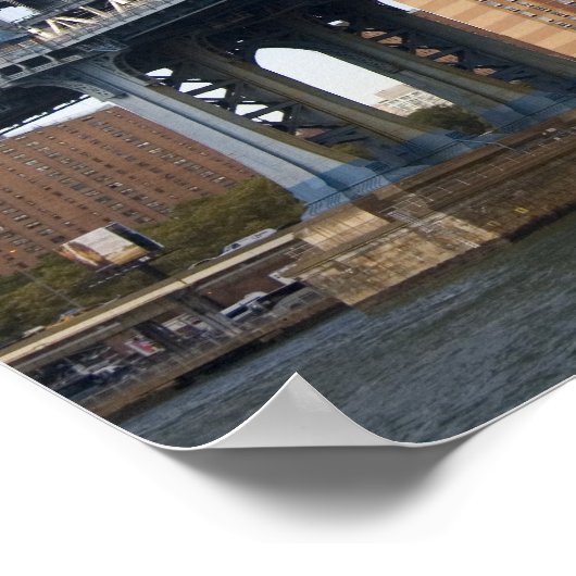 De Manhattan-brug over de oostrivier Poster (Hoek)