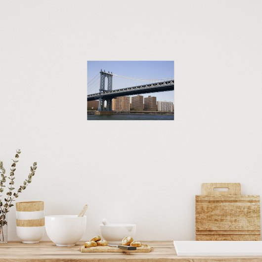 De Manhattan-brug over de oostrivier Poster (Keuken)