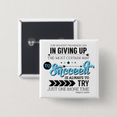 De manier om Typografie Motivatie Citaat te slagen Vierkante Button 5,1 Cm (Voorkant /achterkant)