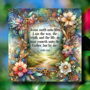 De manier waarop waarheid en leven Art Nouveau Flo Feestdagenkaart