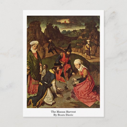 De manna-oogst door Bouts Dieric Briefkaart (Voorkant)