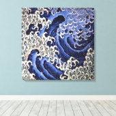 De mannelijke golf. Katsushika Hokusai Canvas Afdruk (Insitu (Houten vloer))