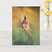 De mannelijke Kaart van de Groeten van de Fazant (Gele Bloem)