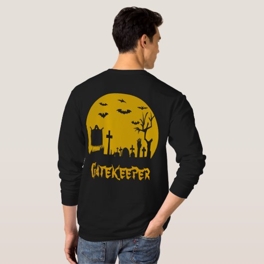 De Mannen hoes van de Halloween-poortwachter T-shirt (Achterkant volledig)