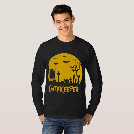 De Mannen hoes van de Halloween-poortwachter T-shirt (Voorkant volledig)