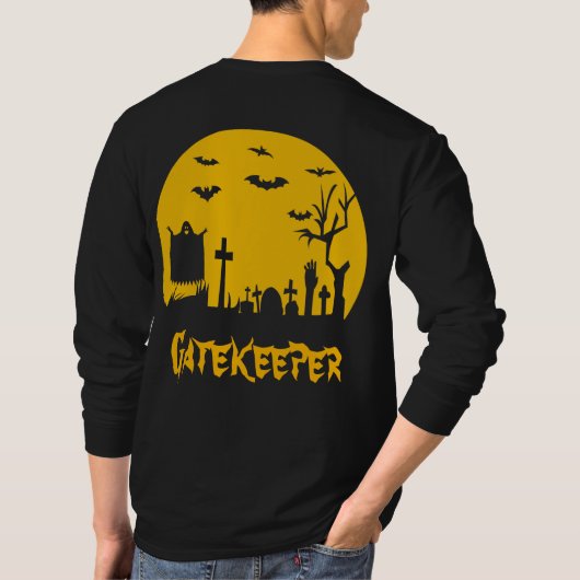 De Mannen hoes van de Halloween-poortwachter T-shirt (Achterkant)