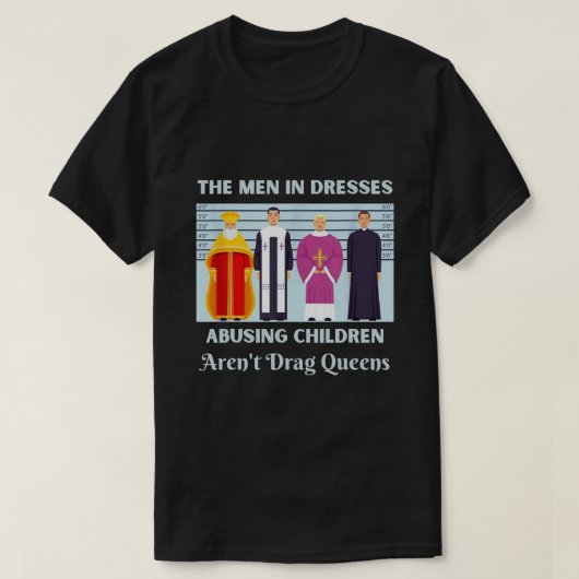 De Mannen in het hinderen van kinderen veroorzaken T-shirt (Design voorkant)