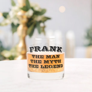 De mannen mythische legende gepersonaliseerd whisk whisky glas
