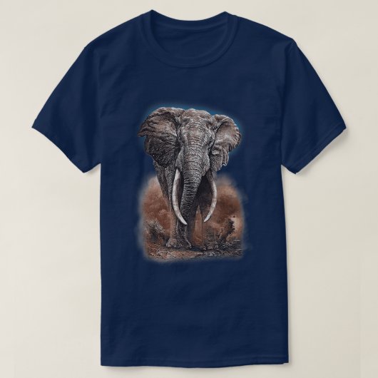 De Mannen olifant in het gebergte T-shirt (Design voorkant)