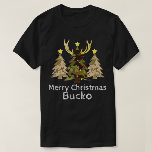De Mannen van de jachtharder van de kerstman "Deer T-shirt (Design voorkant)