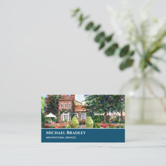 De Manor House York Waterverf Architecture Visitekaartje (Staand voorkant)