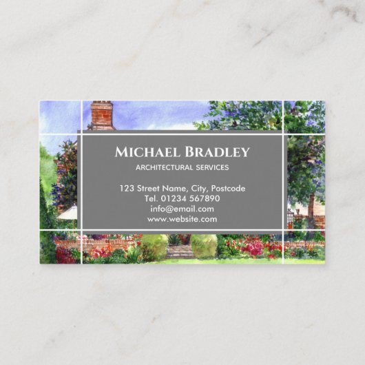 De Manor House York Waterverf Architecture Visitekaartje (Achterkant)