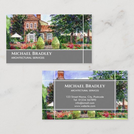 De Manor House York Waterverf Architecture Visitekaartje (Voorkant / Achterkant)