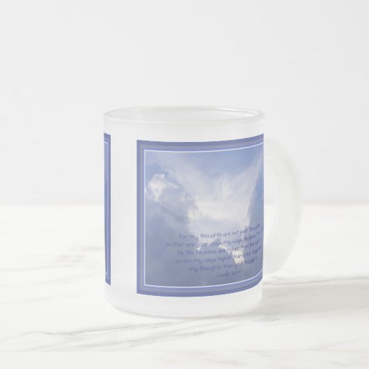 De Manuscript, Isaiah 55:8.9, Mijn manieren zijn H Matglas Koffiemok (Voorkant rechts)