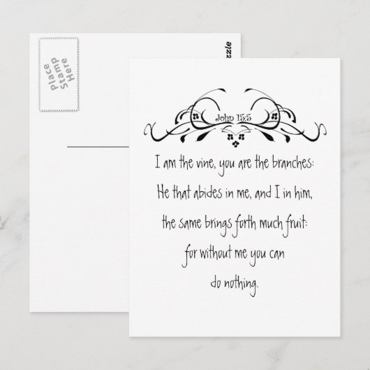 De Manuscript, John 5:15 ik ben de Wijn Briefkaart (Voorkant / Achterkant)