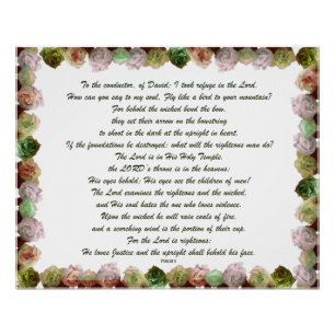 De Manuscript, psalm 11, Groene Grijze Rozen Perfect Poster