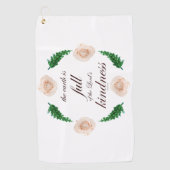 De Manuscript, Psalm 33, Witte Rozen & Groene Tak Golfhanddoek (Voorkant)