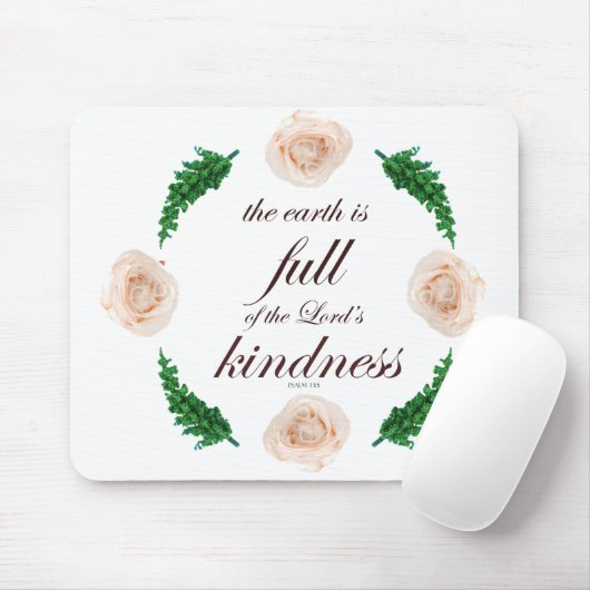 De Manuscript, Psalm 33, Witte Rozen & Groene Tak Muismat (Met muis)