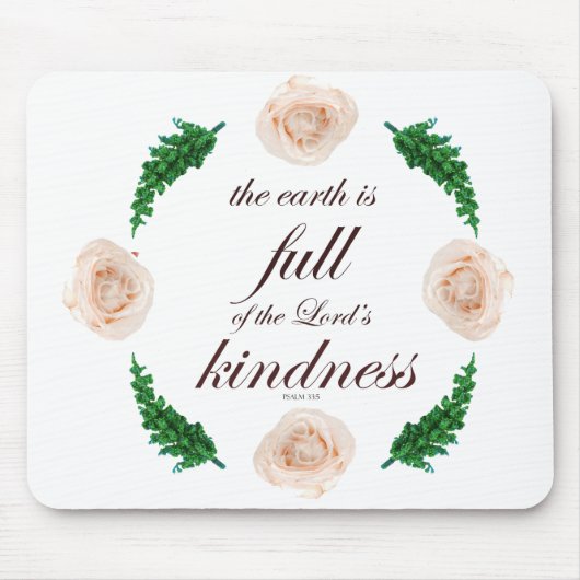 De Manuscript, Psalm 33, Witte Rozen & Groene Tak Muismat (Voorkant)