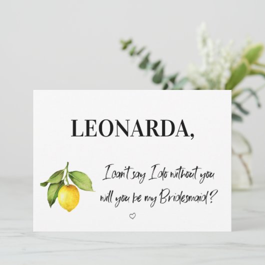 De Manuscript zal u mijn kaart Bridesmaid zijn (Staand voorkant)