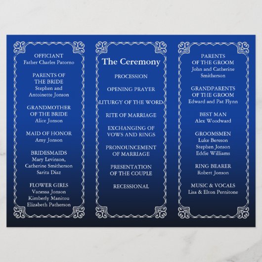 De map Weddenprogramma Royal Blue (Achterkant)